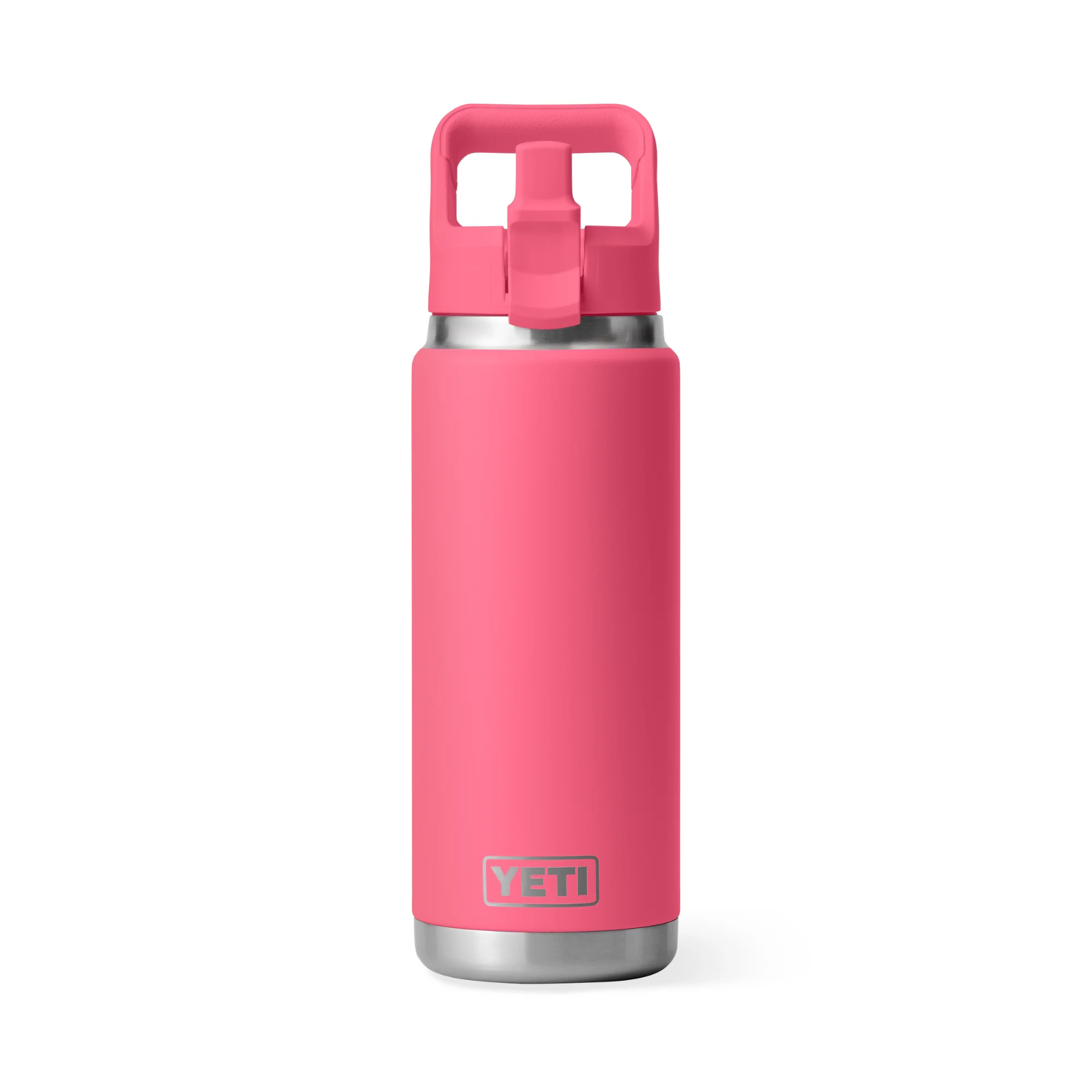 Yeti Rambler 26oz/769ml Insulated Bottle with Colour Straw Cap (Tropical Pink) - Image 3