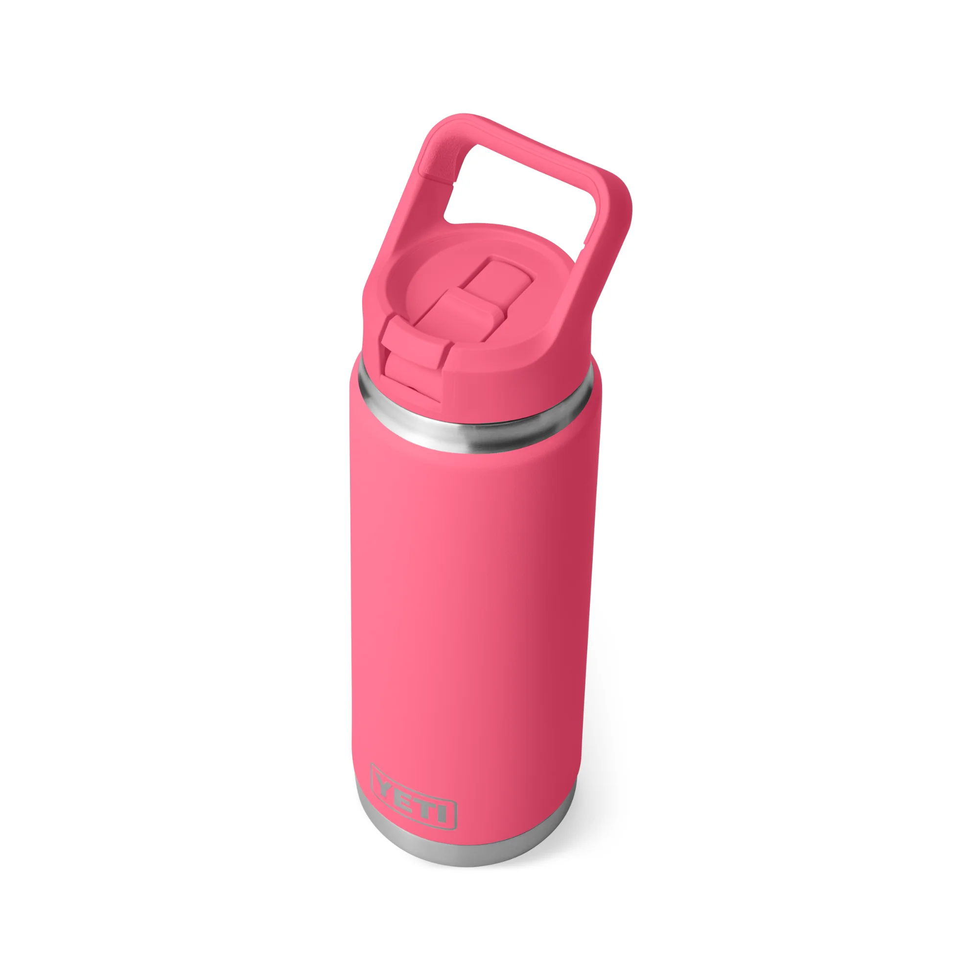 Yeti Rambler 26oz/769ml Insulated Bottle with Colour Straw Cap (Tropical Pink) - Image 4