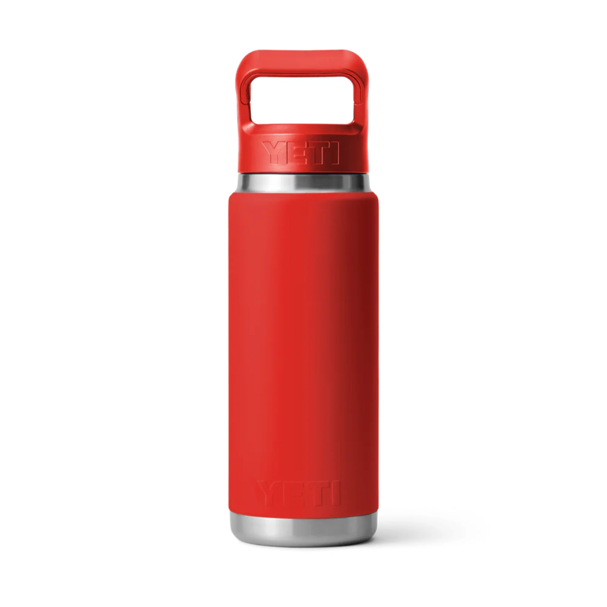 Yeti Rambler 26oz/769ml Insulated Bottle with Colour Straw Cap (Rescue Red) - Image 2