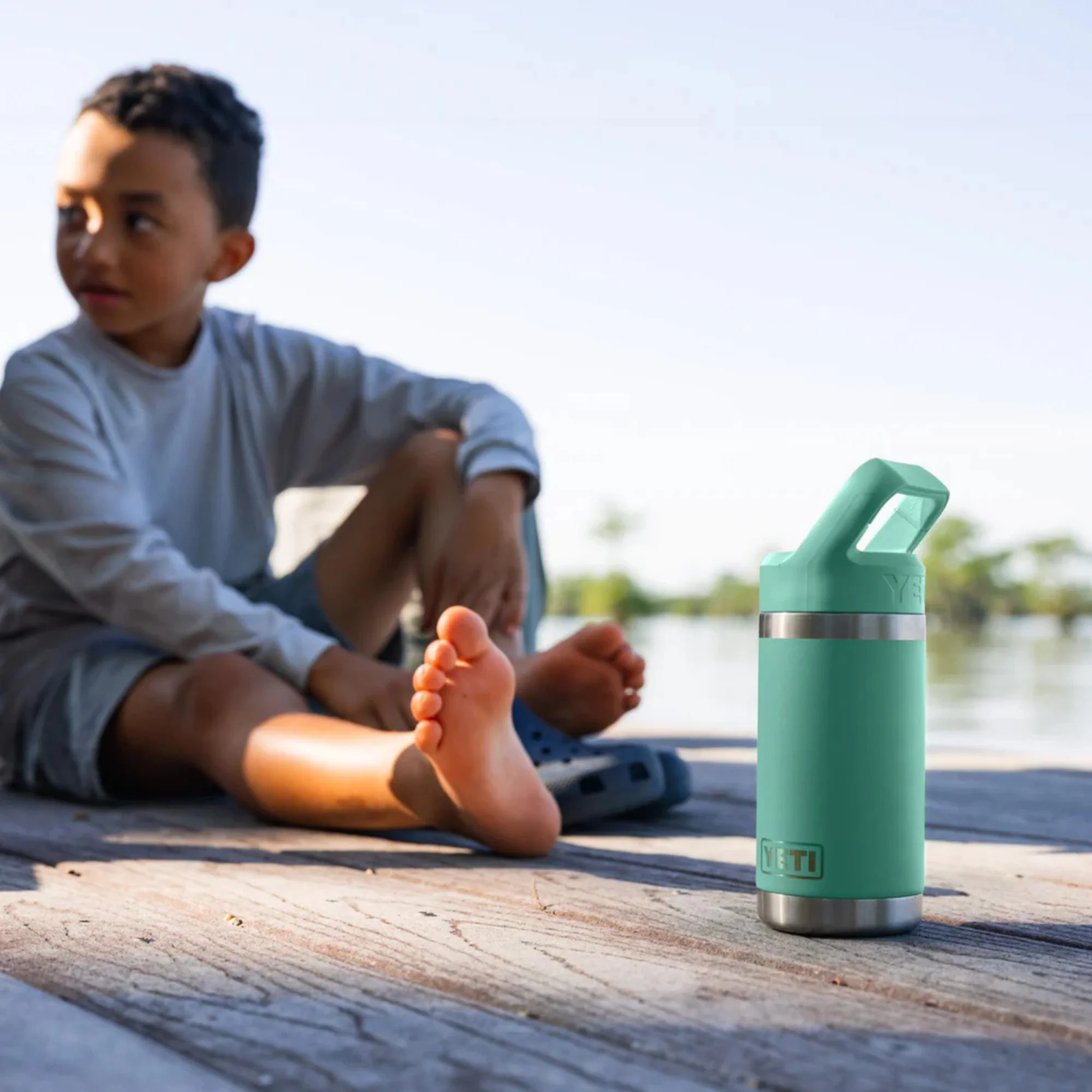 Yeti Rambler 12oz/355ml Junior Bottle with Colour Straw Cap (Sea Foam) - Image 4