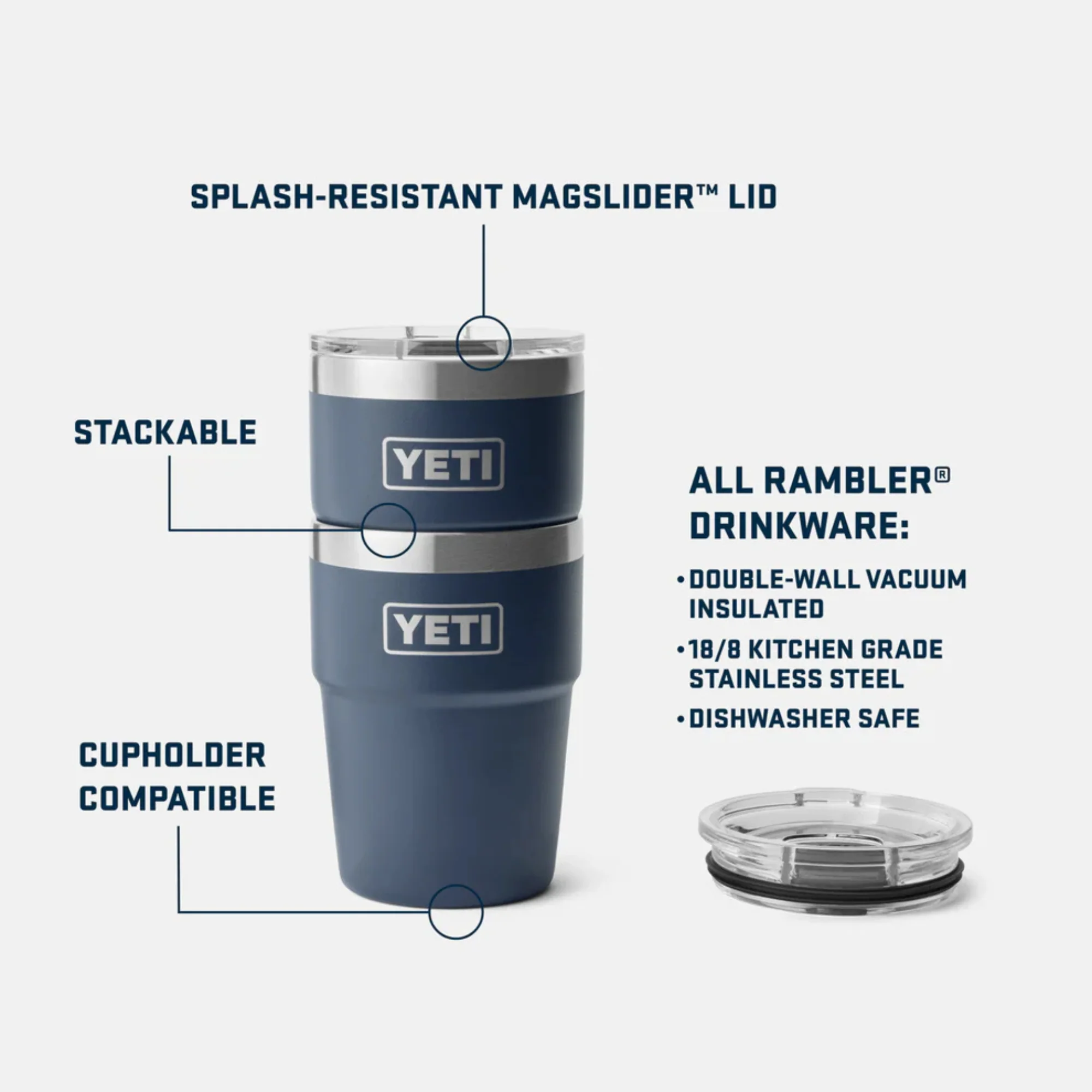 Yeti Rambler 16oz/473ml Stackable Cup with Magslider Lid (King Crab) - Image 6