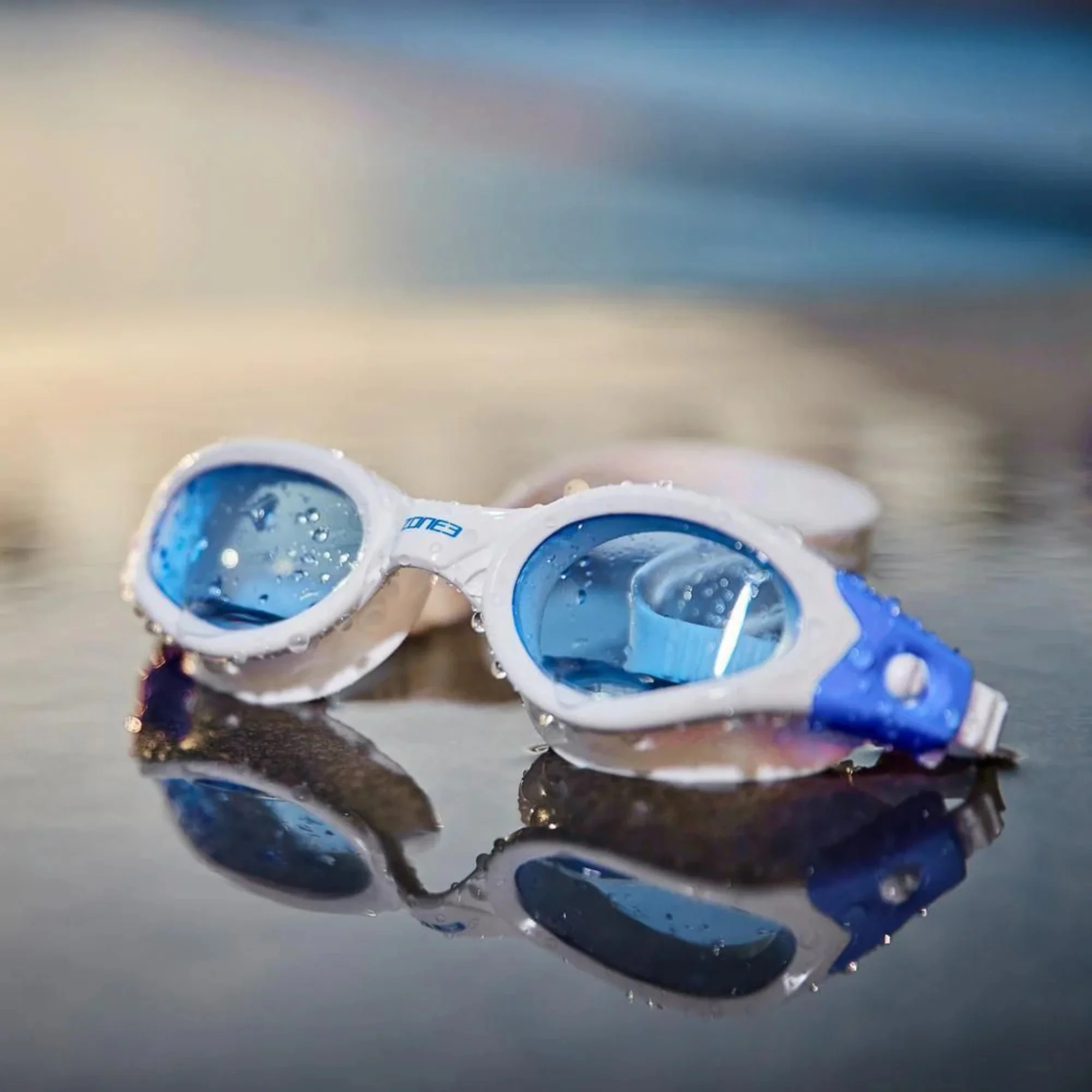 Zone 3 Apollo Blue Tinted Swim Goggles (White/Blue) - Image 3