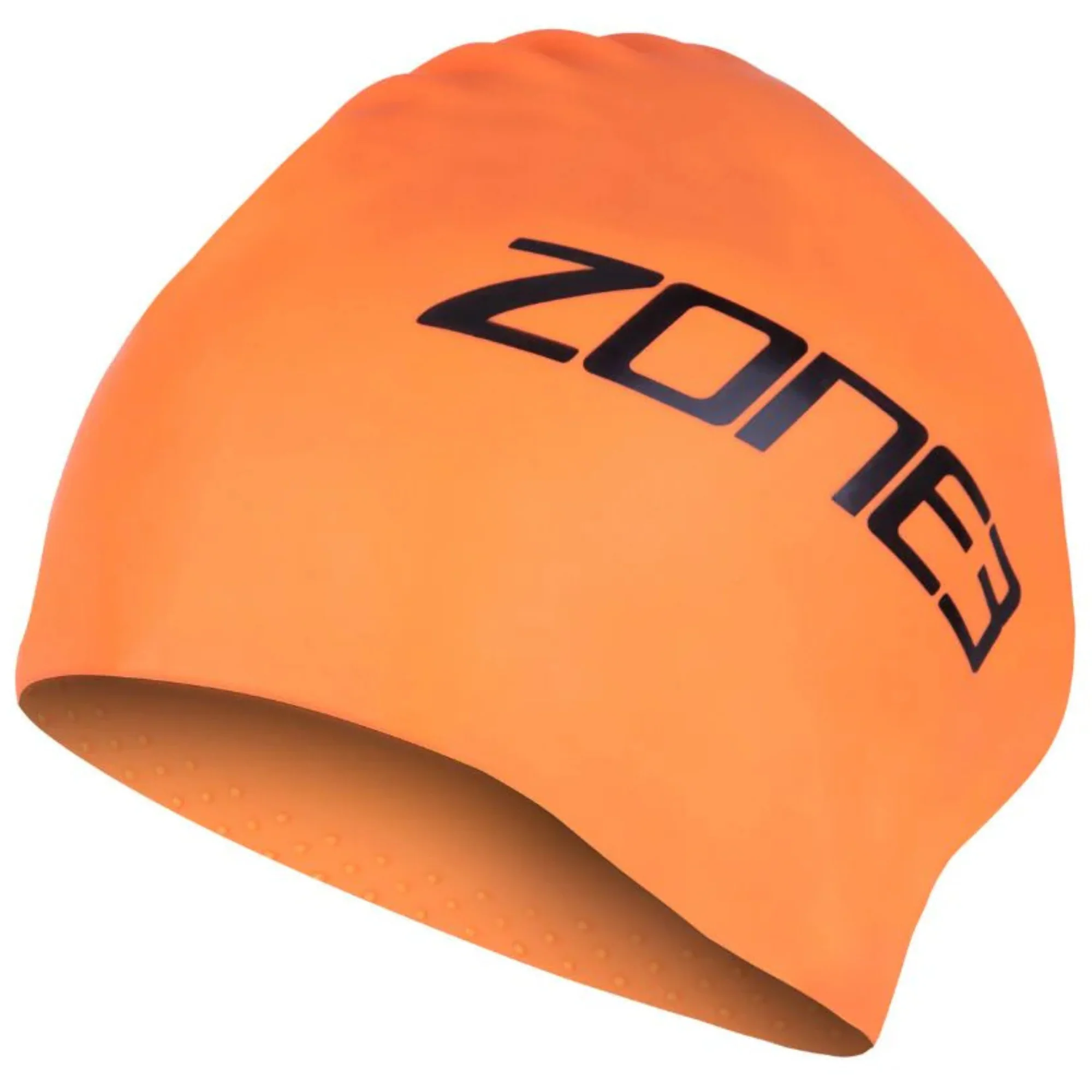 Zone 3 Extra Long Hair Silicone Swim Cap (Hi-Vis Orange)